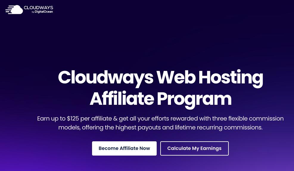 Affiliate programs: cloudways affiliate program signup page