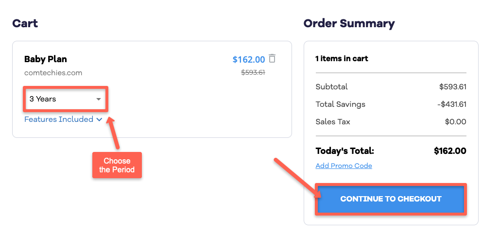 HostGator Black Friday: HostGator cart page
