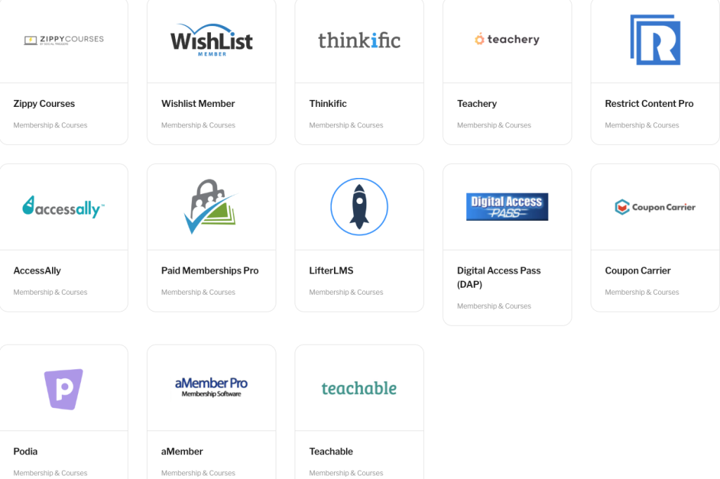 Membership & Course integrations with kit