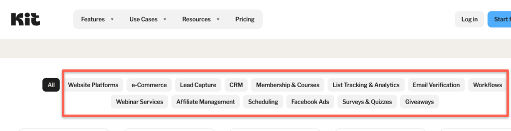 kit integrations list