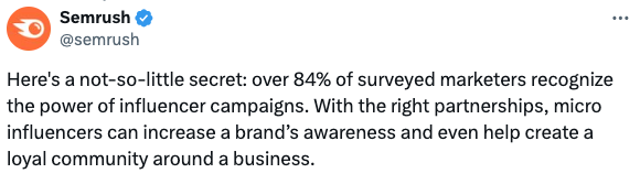 Sermush saying, business are more into on micro influncers for the campaigns and bran awareness