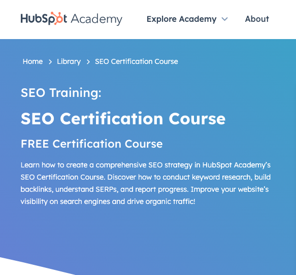 Best SEO course: Moz Academy is offering Free SEO certification for SEO beginners.