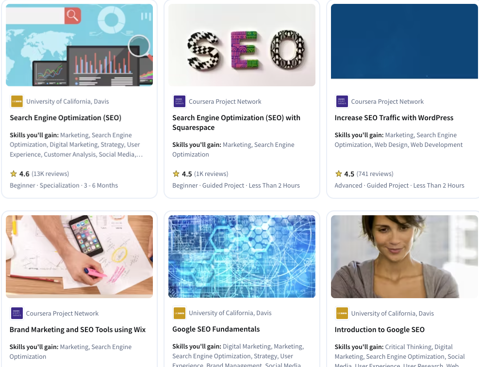 Best SEO course: Coursera free SEO courses for beginners and professionals
