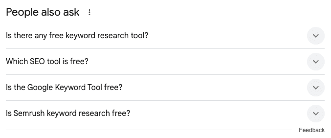This will help to find the questions that peoples are frequently asking based on the keyword