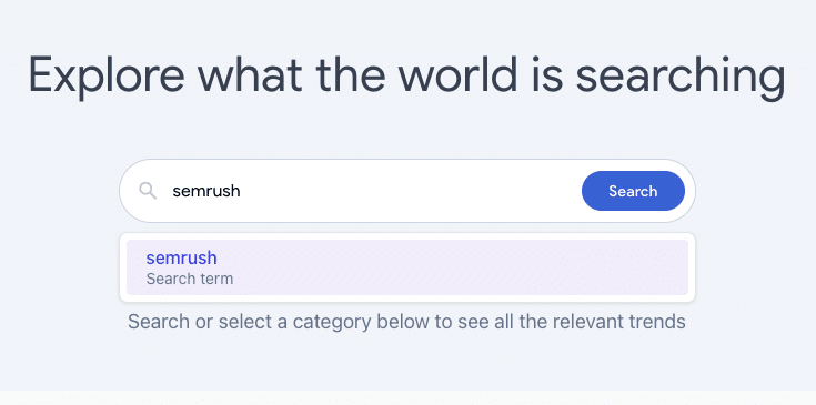 Using google trends to find the semantic keywords