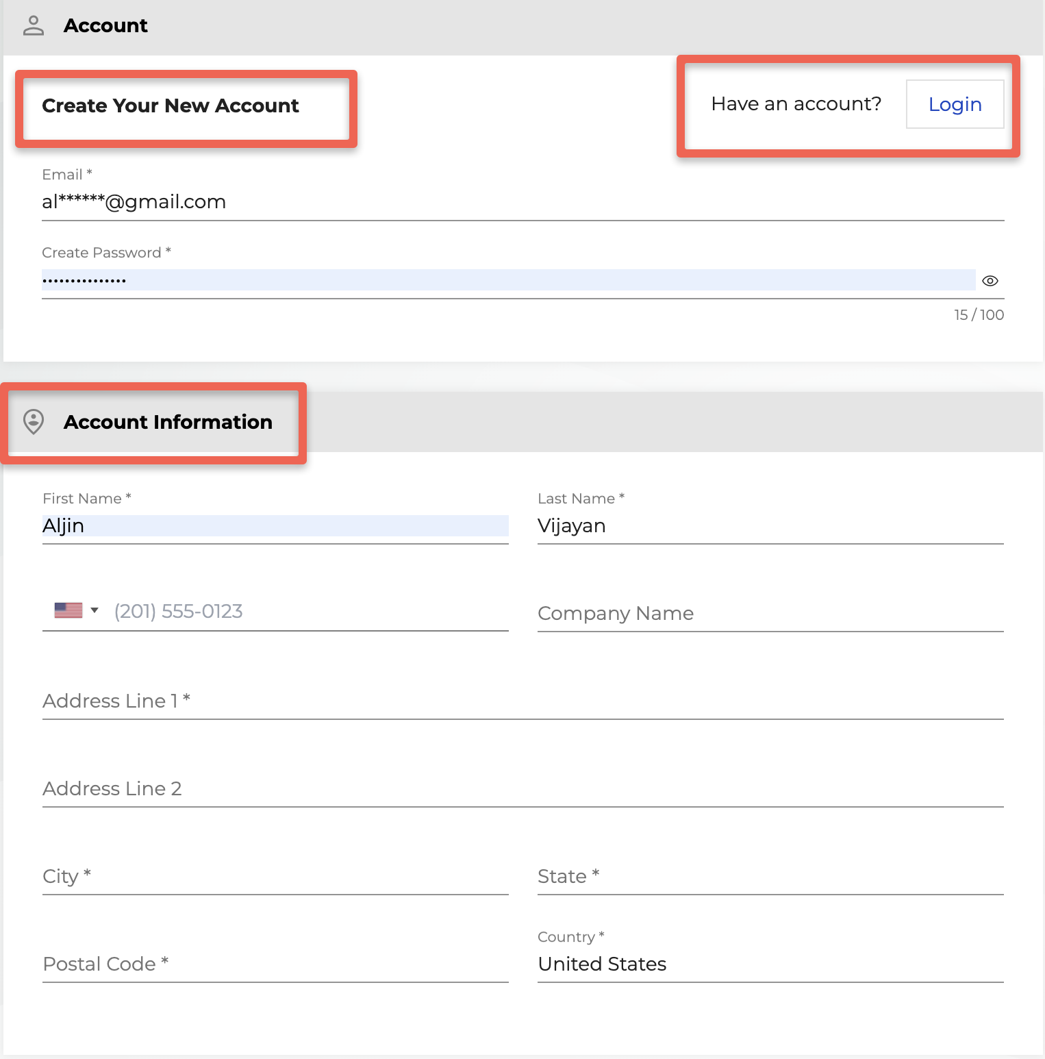 user need to create a account or login with their existing account. Also need to add some information such as name, address and phone number.
