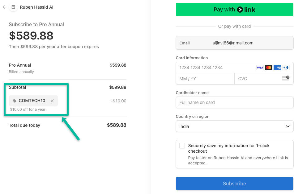 click apply to know, whether the entered promo code is valid