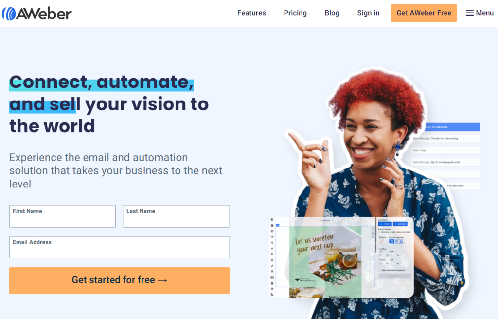 AWeber email marketing tool dashboard