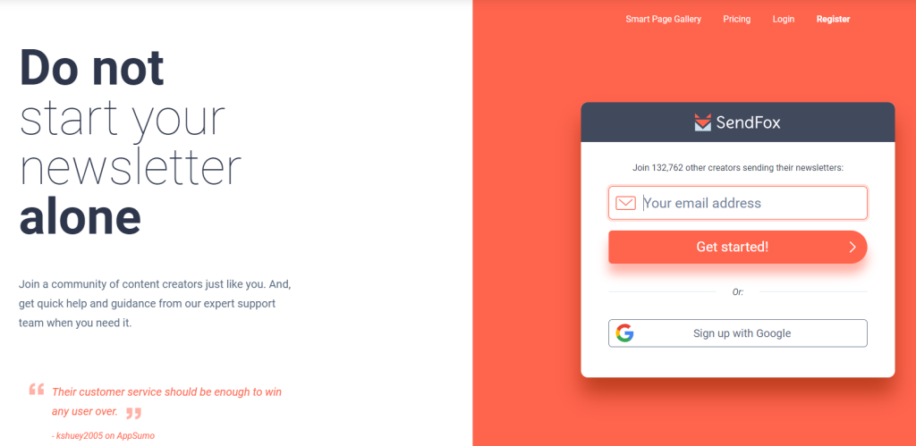 Sendfox dashboard (email marketing tool)