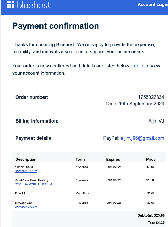 I recently purchase bluehost for my new website.