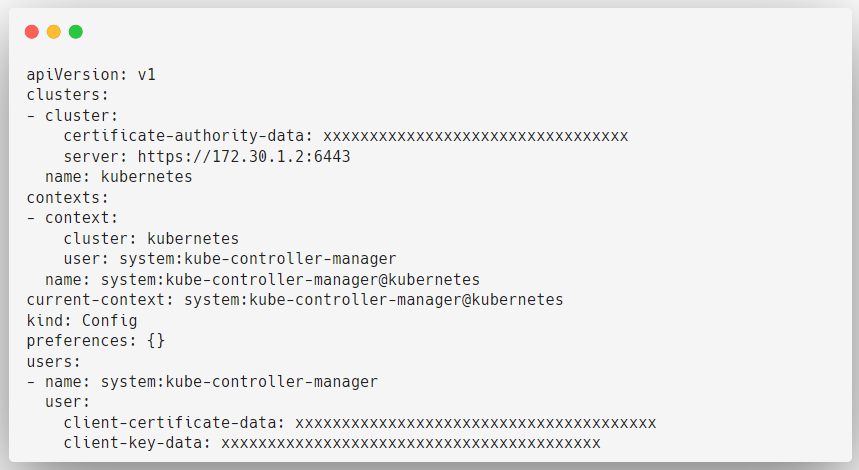 controller manager kubeconfig