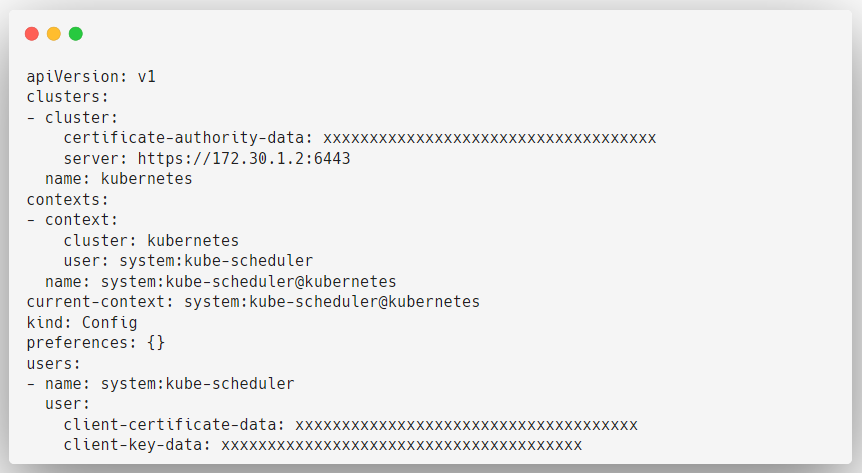 scheduler kubeconfig