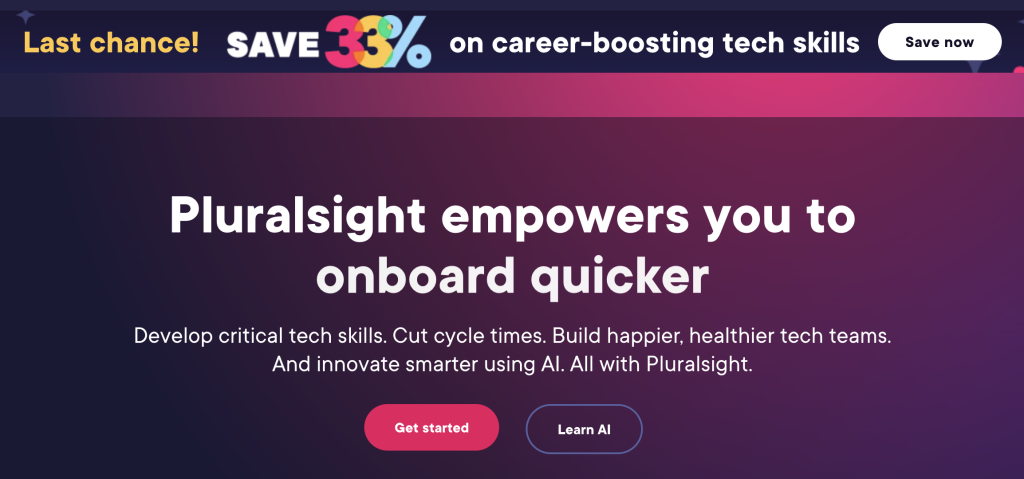 Pluralsight coupon: current offer 33%