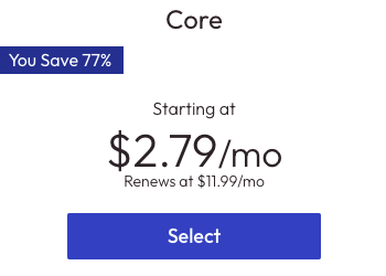 Inmotion coupon: Get 59% OFF on inmotion core hosting. Monthly the user need to pay $10.59 and annualy $127.08. So you can save up to $110.40