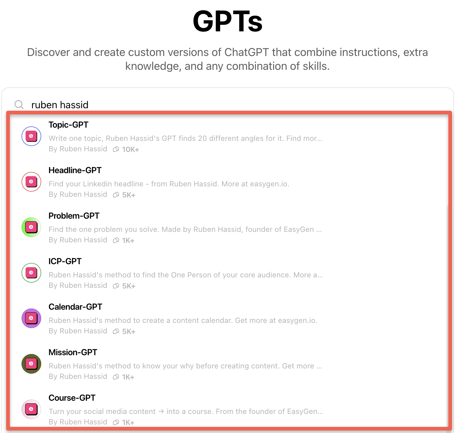EasyGen plugins in ChatGPT