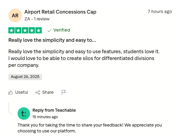 Teachable Real-User Reviews