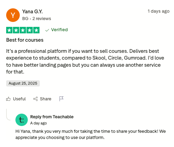Teachable Real-User Reviews