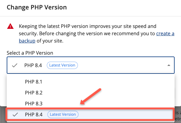 Select the latest version
