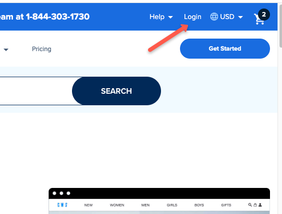 Click on the login button