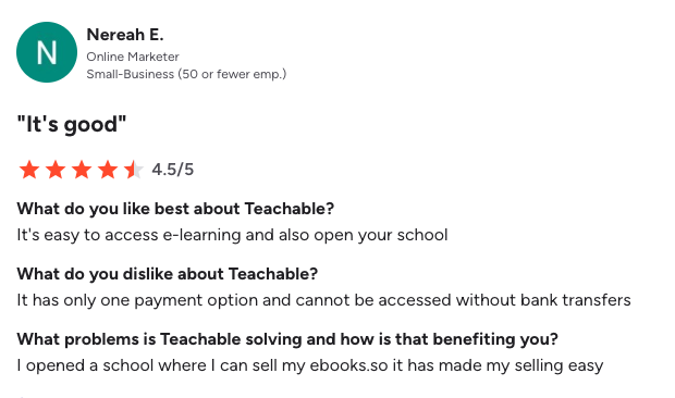 Teachable Real-User Reviews