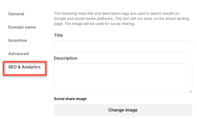 SEO optimization section