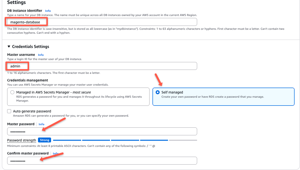 configure AWS RDS MySQL database