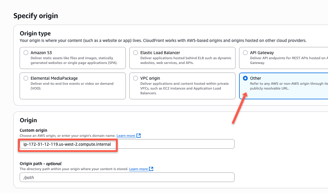 configuring CloudFront distribution for a ec2 instance