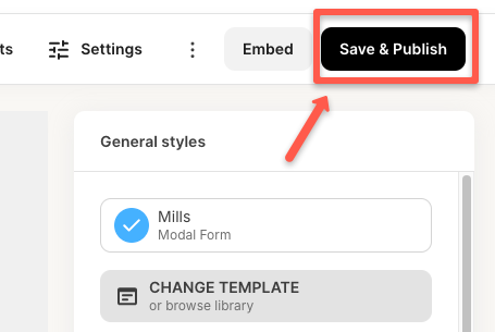 click on the save and publish button to publish the signup