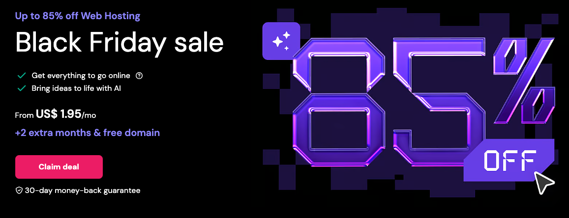 WordPress Black Friday Deals for Hostinger