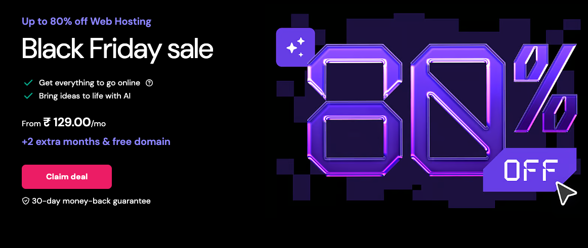 Get 80% on Hostinger Black Friday Sale