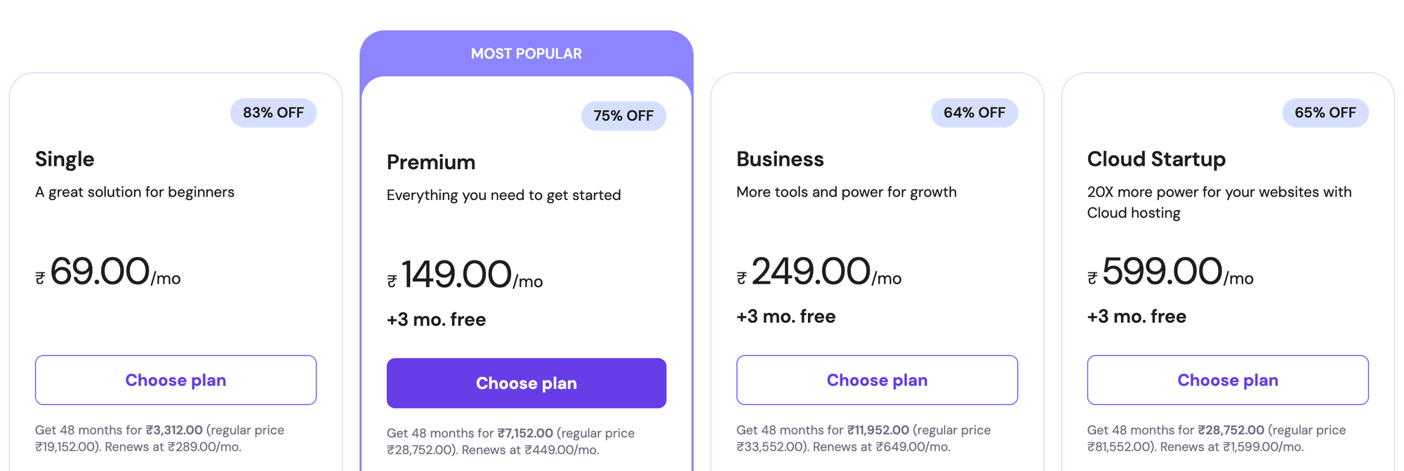Hostinger pricing and plans