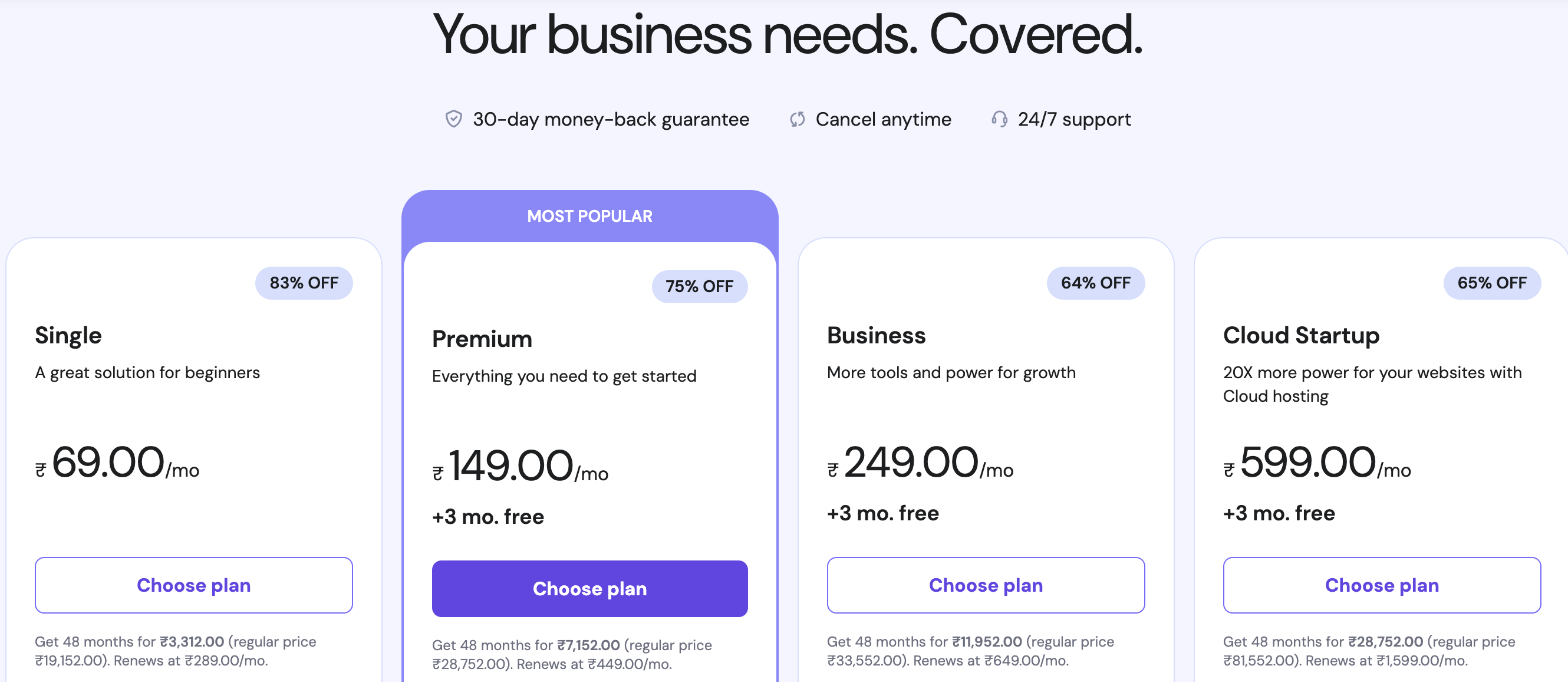 Hostinger Web Hosting Price and plans