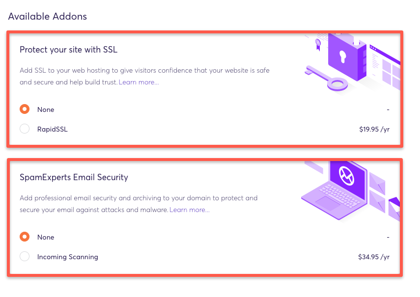 If these addons need, user have to choose it