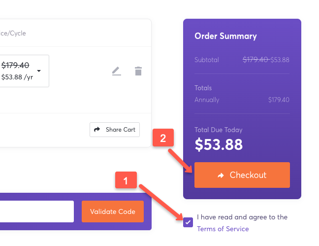 Click the Chechout button