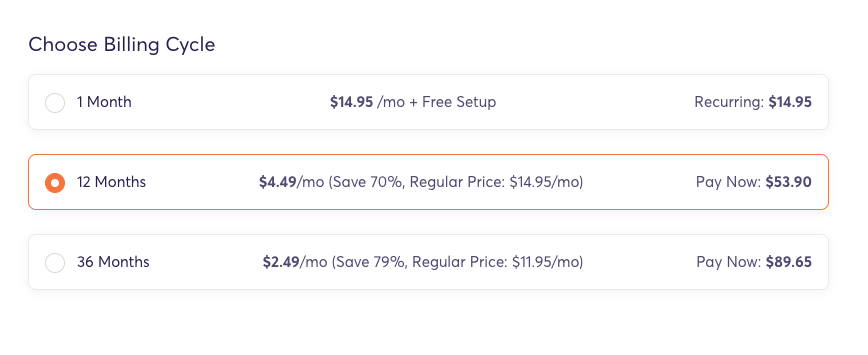 User have to choose the billing cycle based on there preferences