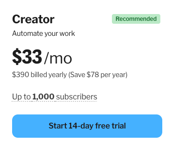 Kit coupon code: kit offering 20% discount for its creator plan annually and the user can save up to $78 per year