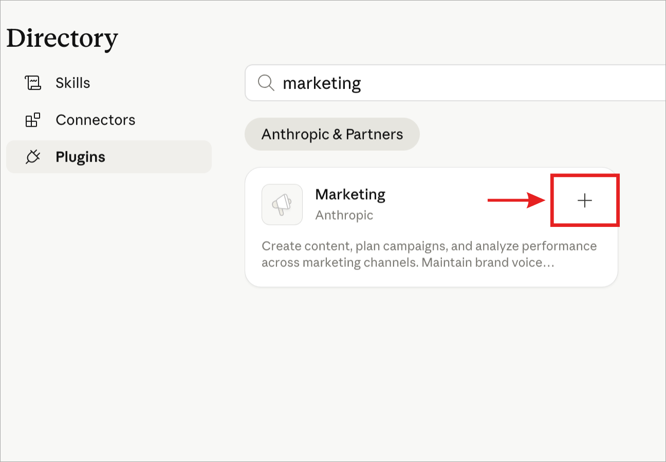 click plus symbol to install the plugin