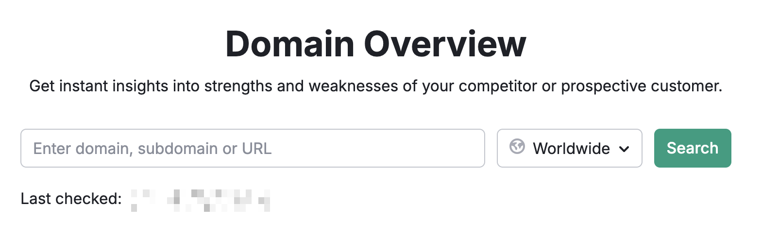 Semrush domain overview