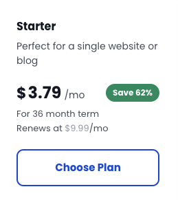 Bluehost Starter Plan