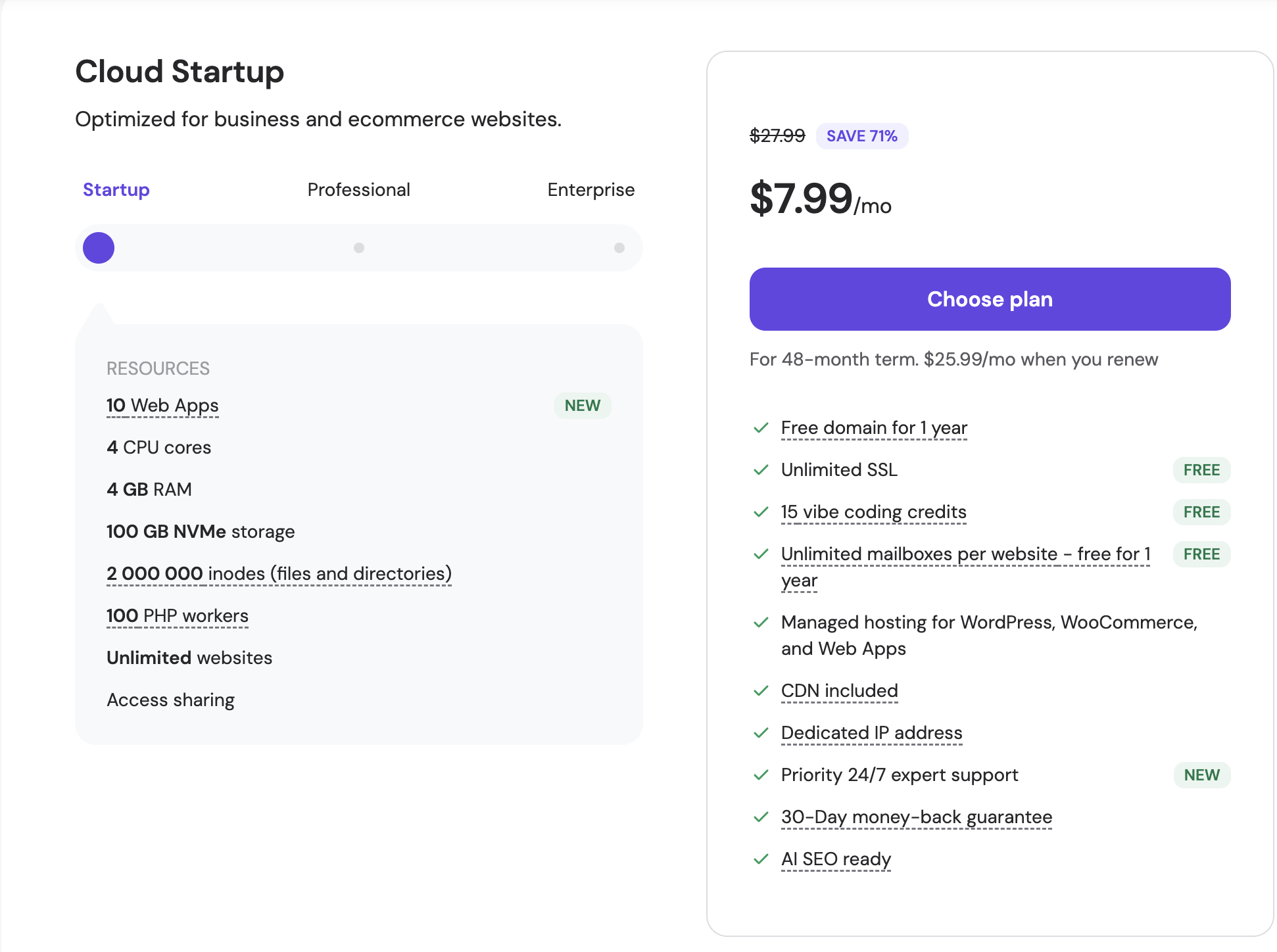 Hostinger Cloud Hosting Pricing and plans