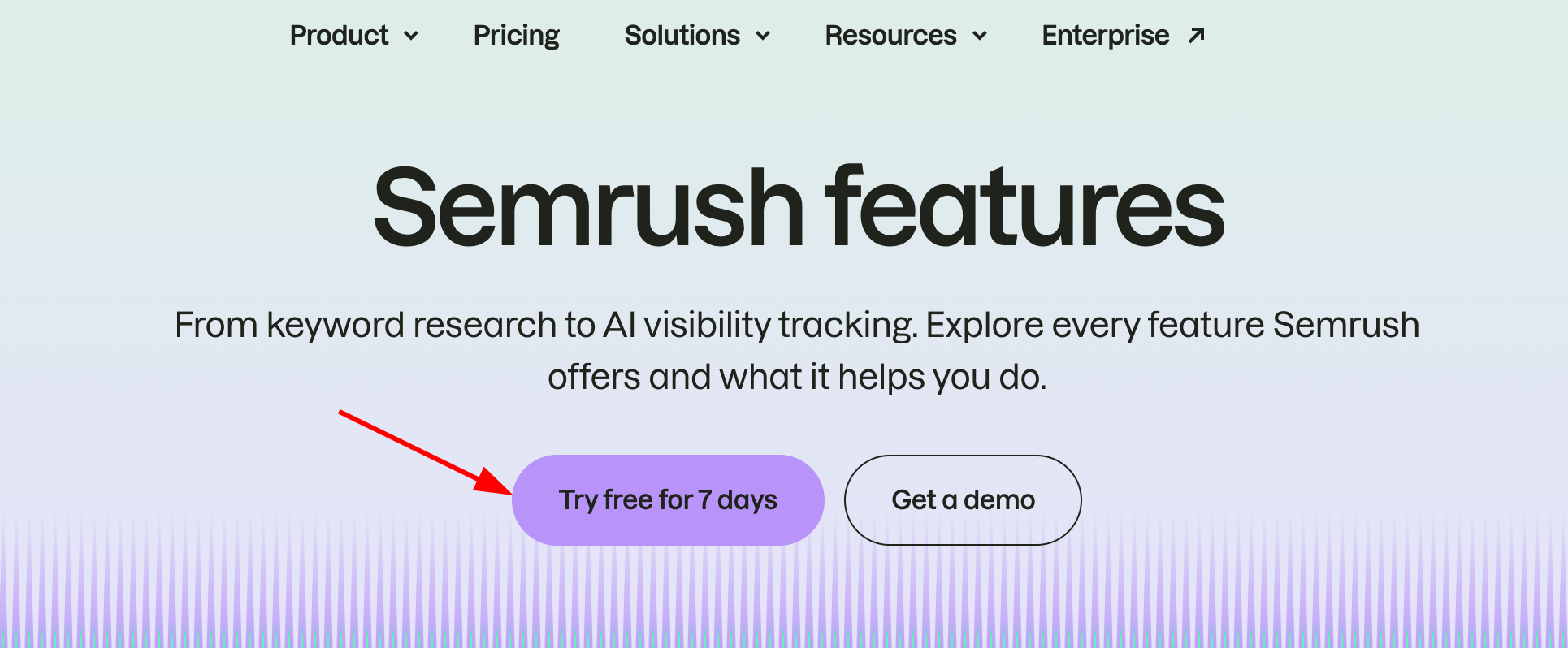 Try semrush 7-day free trial with limitations