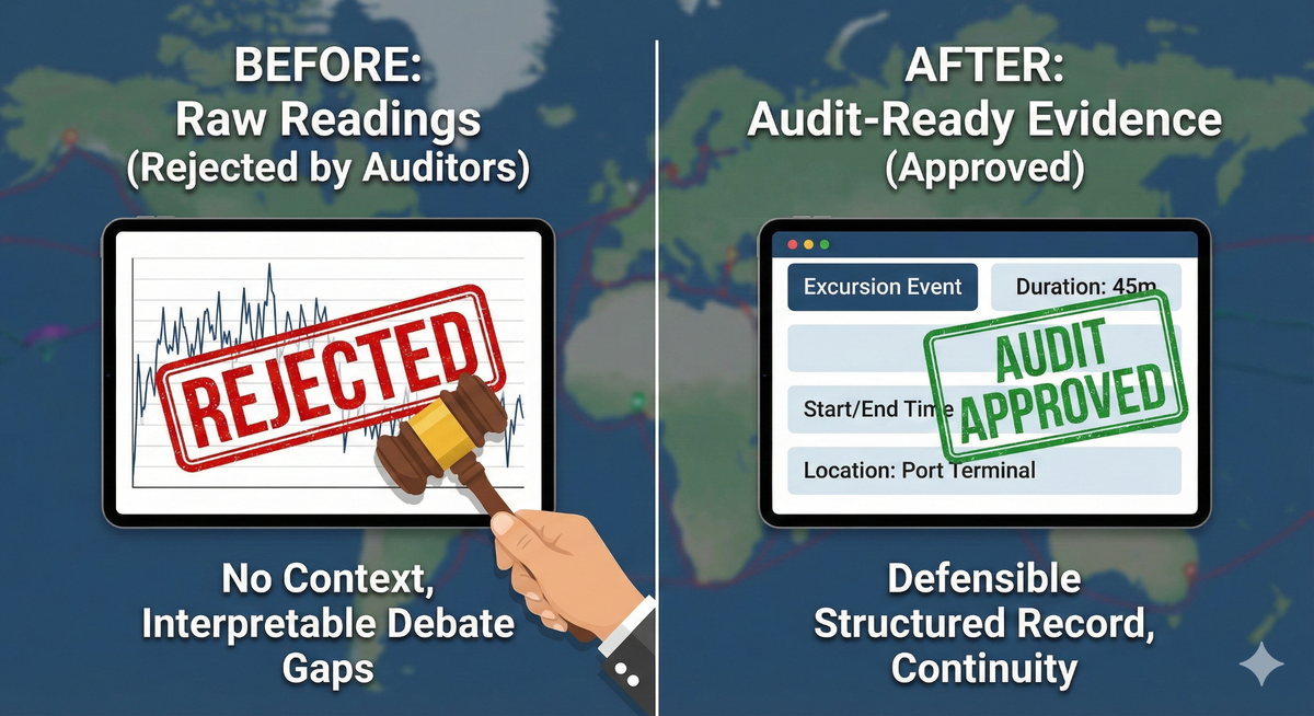 From Readings to Evidence: Building Audit-Ready Cold Chain Telemetry for Overseas Freezer and Reefer Routes