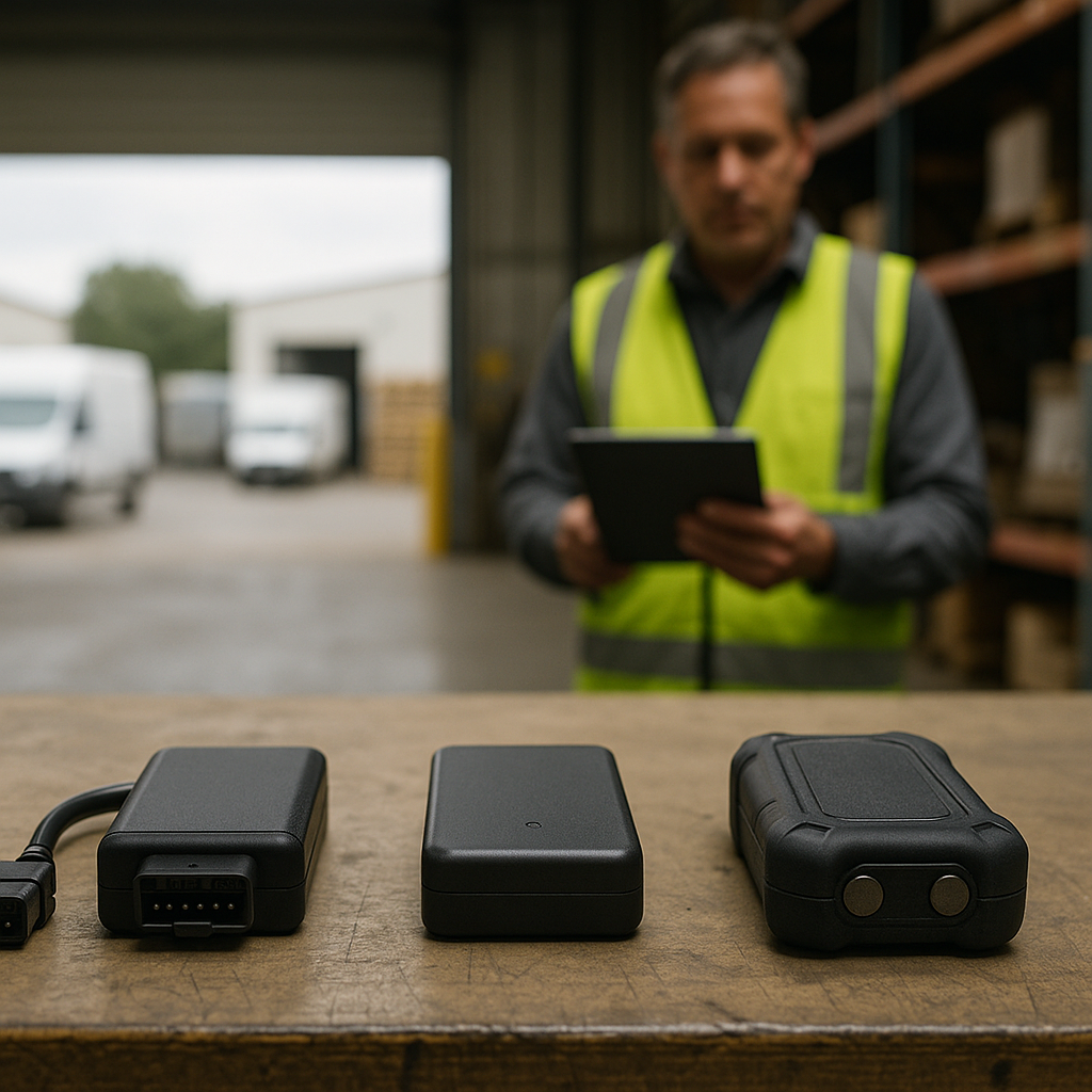 Fleet manager evaluating three tracker types before choosing which goes on which asset