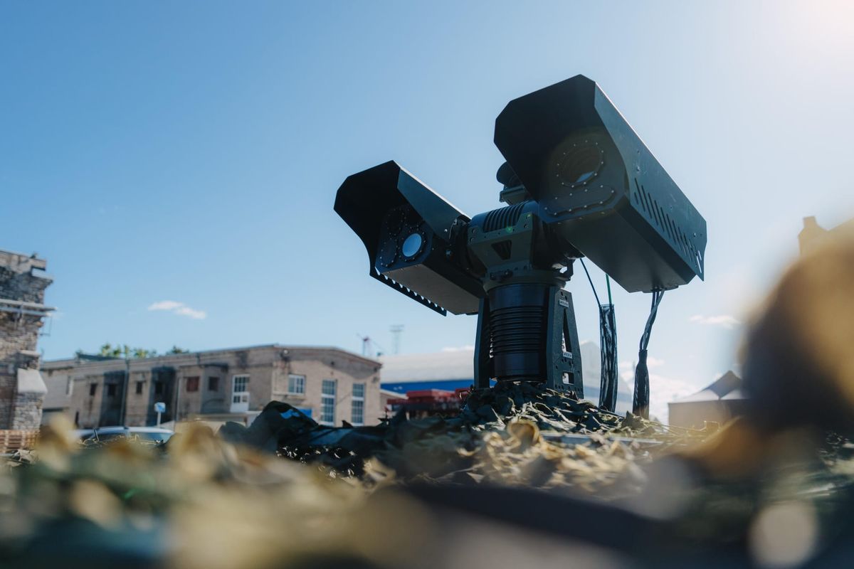 Military surveillance equipment outdoors, illustrating an article about Estonian defense technology companies.