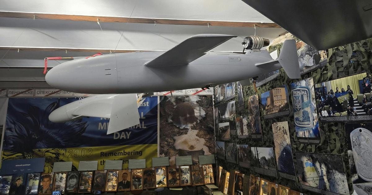 Ukrainian Bars jet-powered cruise missile displayed at the Museum of the Russo-Ukrainian War.