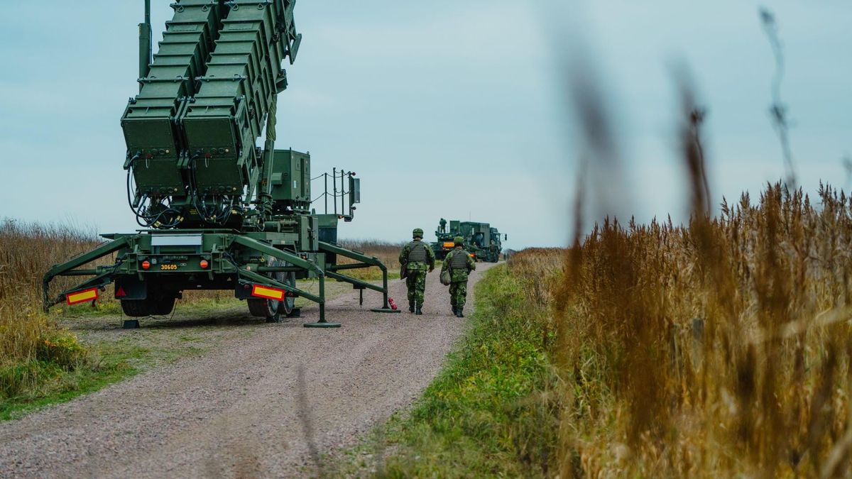 Swedish Patriot air defense system deployed during a military exercise.