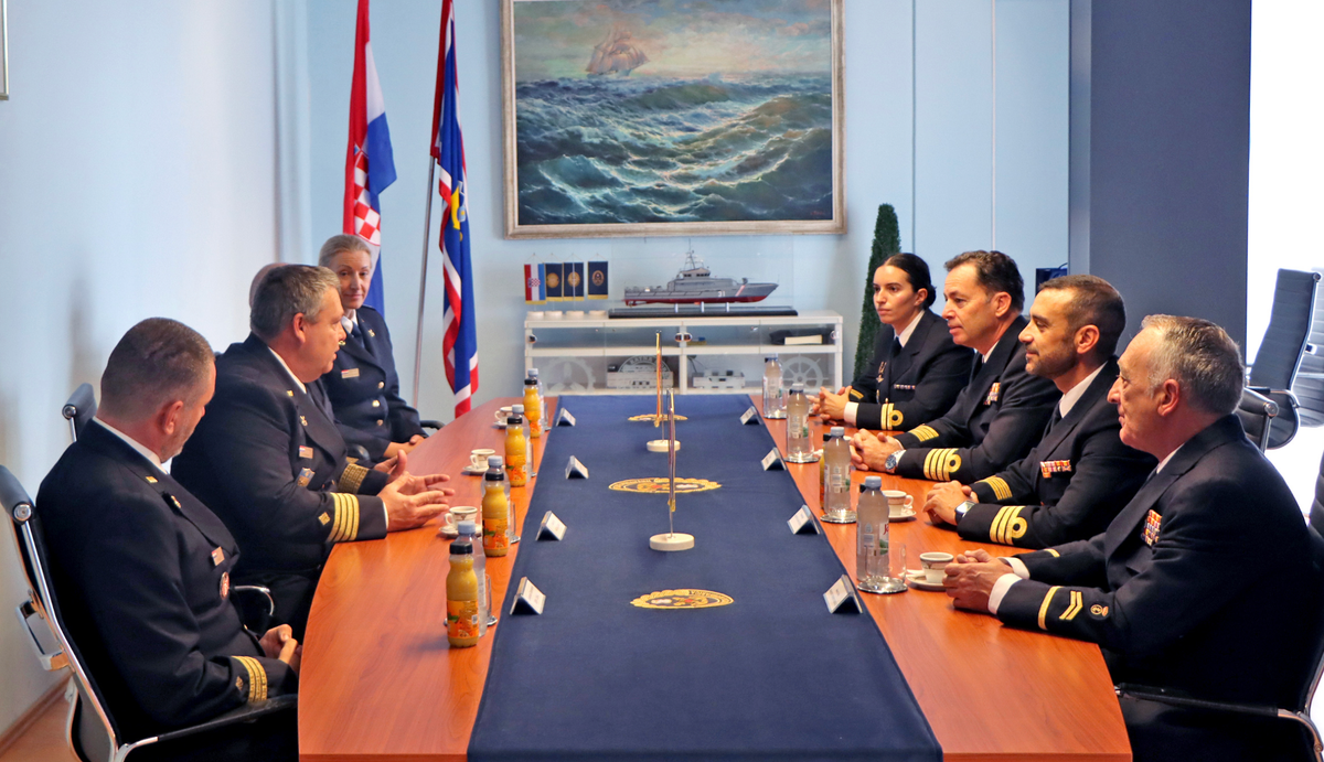 Spanish Navy frigates visiting Lora naval base in Split, Croatia, during bilateral defense cooperation activities.
