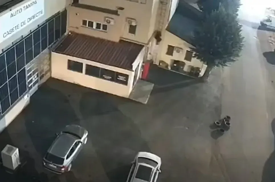 Surveillance footage connected to alleged Russia-coordinated sabotage near Romania's CARFIL arms factory in Brașov.