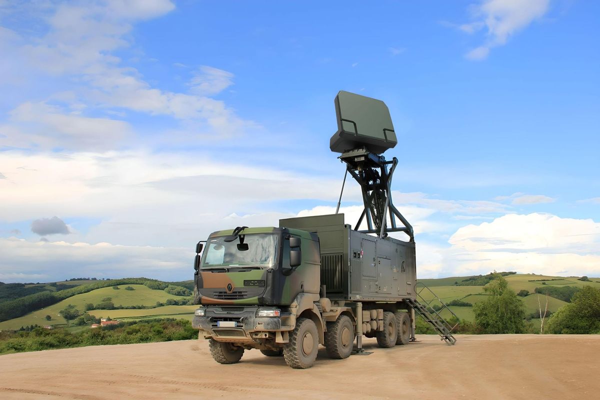 Thales GM200 MM/A mobile air surveillance radar designed to detect drones, aircraft and missiles.
