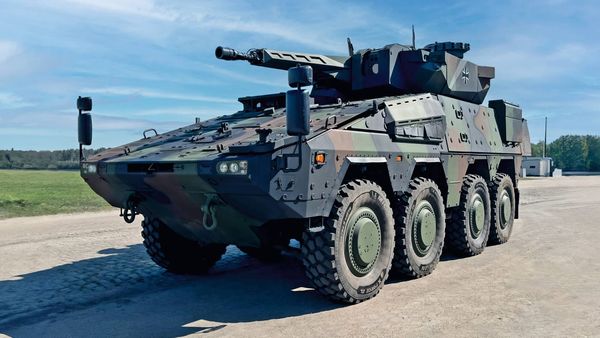 Rheinmetall Boxer 8x8 armored vehicle representing Germany’s planned Arminius procurement program.